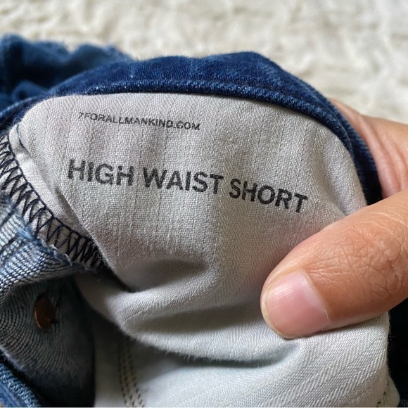 7 for all Mankind Women's Size 27 Blue High Waist Shorts - Picture 4 of 5